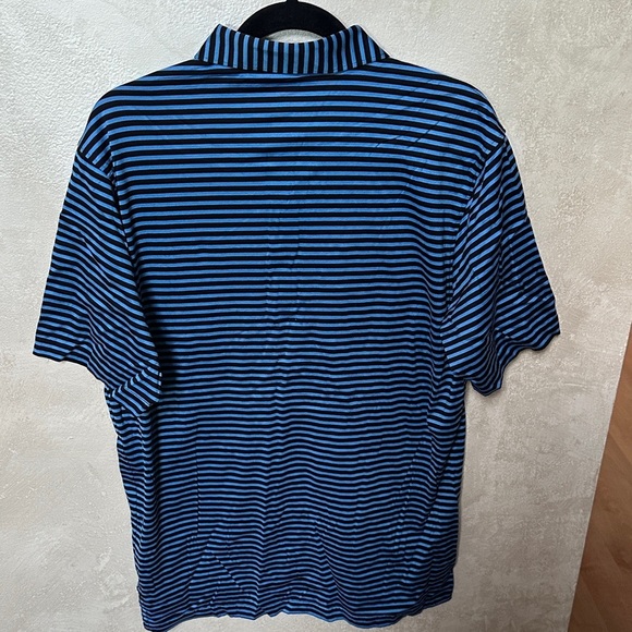 Peter Millar Men's Blue and Black Striped polo - Picture 6 of 6